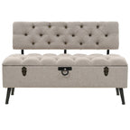 vidaXL Sitzbank mit Stauraum und Rückenlehne 110cm Creme Stoff