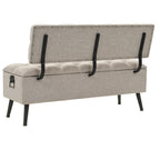 vidaXL Sitzbank mit Stauraum und Rückenlehne 110cm Creme Stoff