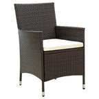 vidaXL Gartenstühle mit Sitzpolster 2 Stk. Poly Rattan Braun