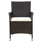 vidaXL Gartenstühle mit Sitzpolster 2 Stk. Poly Rattan Braun