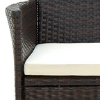 vidaXL Gartenstühle mit Sitzpolster 2 Stk. Poly Rattan Braun