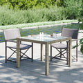 vidaXL Gartentisch 90x90x75 cm Gehärtetes Glas Poly Rattan Braun