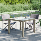 vidaXL Gartentisch 90x90x75 cm Gehärtetes Glas Poly Rattan Braun