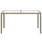 vidaXL Gartentisch 150x90x75 cm Hartglas und Poly Rattan Grau