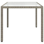 vidaXL Gartentisch 150x90x75 cm Hartglas und Poly Rattan Grau