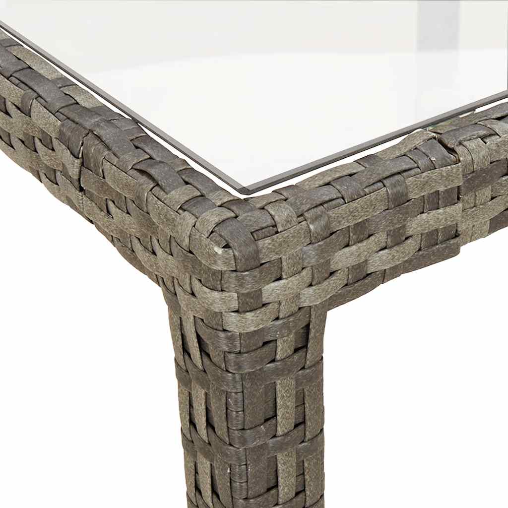 vidaXL Gartentisch 150x90x75 cm Hartglas und Poly Rattan Grau