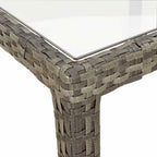 vidaXL Gartentisch 150x90x75 cm Hartglas und Poly Rattan Grau