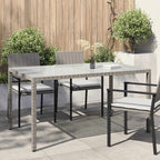 vidaXL Gartentisch 150x90x75 cm Hartglas und Poly Rattan Grau