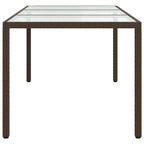 vidaXL Gartentisch Braun 190x90x75 cm Gehärtetes Glas und Poly Rattan