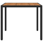 vidaXL Gartentisch 90x90x75 cm Poly Rattan und Akazienholz Schwarz