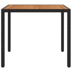 vidaXL Gartentisch 90x90x75 cm Poly Rattan und Akazienholz Schwarz
