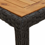 vidaXL Gartentisch 90x90x75 cm Poly Rattan und Akazienholz Schwarz