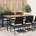 vidaXL Gartentisch 90x90x75 cm Poly Rattan und Akazienholz Schwarz