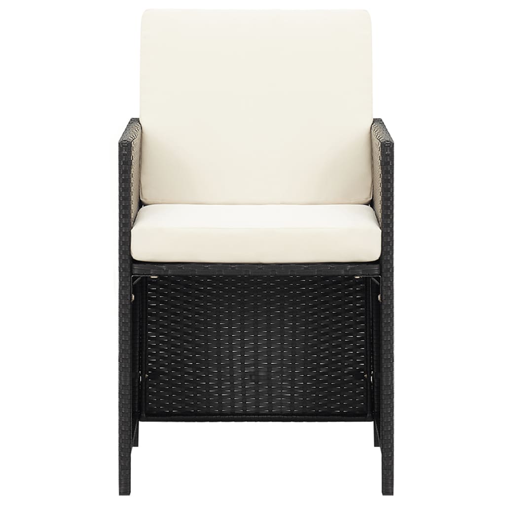 vidaXL Gartenstühle 4 Stk. Poly Rattan Schwarz