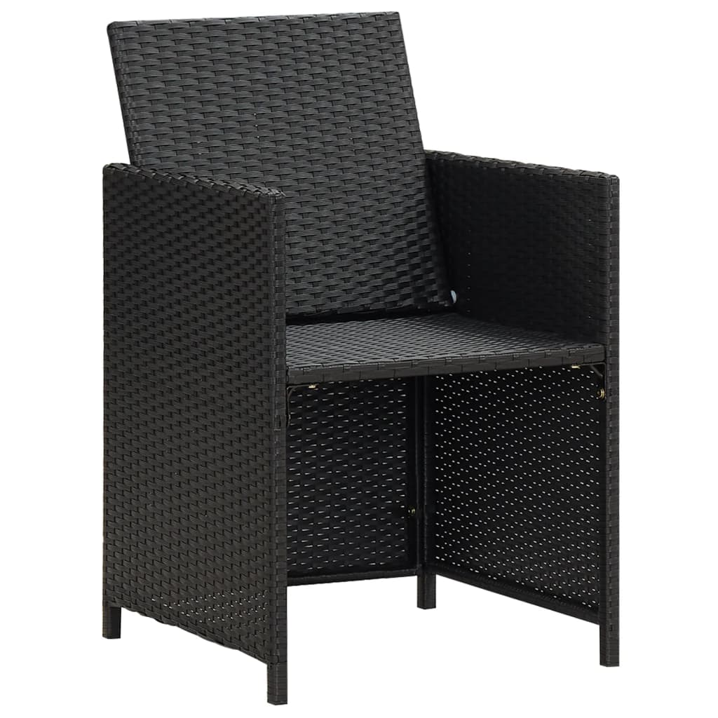 vidaXL Gartenstühle 4 Stk. Poly Rattan Schwarz