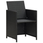vidaXL Gartenstühle 4 Stk. Poly Rattan Schwarz
