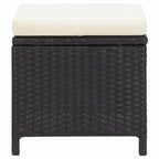 vidaXL Gartenhocker 4 Stk. mit Sitzkissen Poly Rattan Schwarz