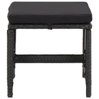 vidaXL Gartenhocker mit Kissen 2 Stk. Poly Rattan Schwarz