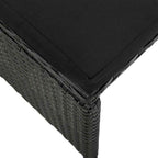 vidaXL Gartenhocker mit Kissen 2 Stk. Poly Rattan Schwarz