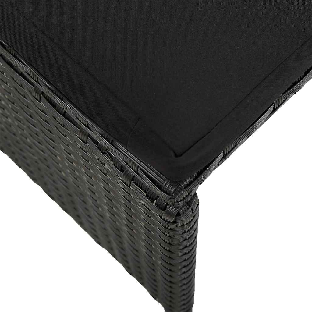 vidaXL Gartenhocker mit Kissen 2 Stk. Poly Rattan Schwarz
