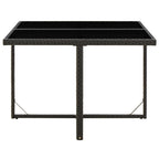 vidaXL Gartentisch Schwarz 109x107x74 cm Poly Rattan und Glas