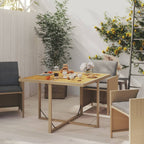 vidaXL Gartentisch Beige 109x107x74 cm Poly Rattan & Massivholz Akazie