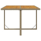 vidaXL Gartentisch Beige 109x107x74 cm Poly Rattan & Massivholz Akazie