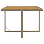 vidaXL Gartentisch Beige 109x107x74 cm Poly Rattan & Massivholz Akazie