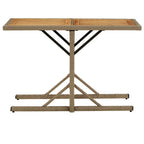 vidaXL Gartentisch Beige Massivholz Akazie und Poly Rattan