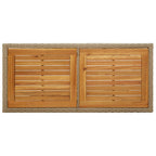 vidaXL Gartentisch Beige Massivholz Akazie und Poly Rattan