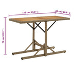 vidaXL Gartentisch Beige Massivholz Akazie und Poly Rattan