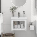vidaXL Badezimmer Wand-Waschtischgestell Weiß 40x38x31 cm Eisen