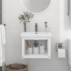 vidaXL Badezimmer Wand-Waschtischgestell Weiß 40x38x31 cm Eisen