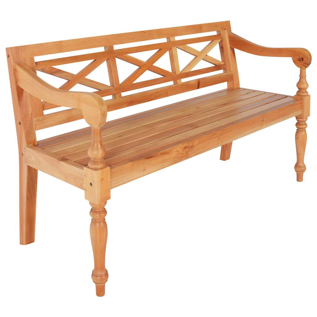 vidaXL Batavia-Bank Weiß 123 cm Massivholz Mahagoni