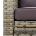 vidaXL Gartenstuhl mit Kissen Poly Rattan Grau