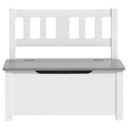 vidaXL Kinderbank mit Stauraum Weiß und Grau 60x30x55 cm MDF