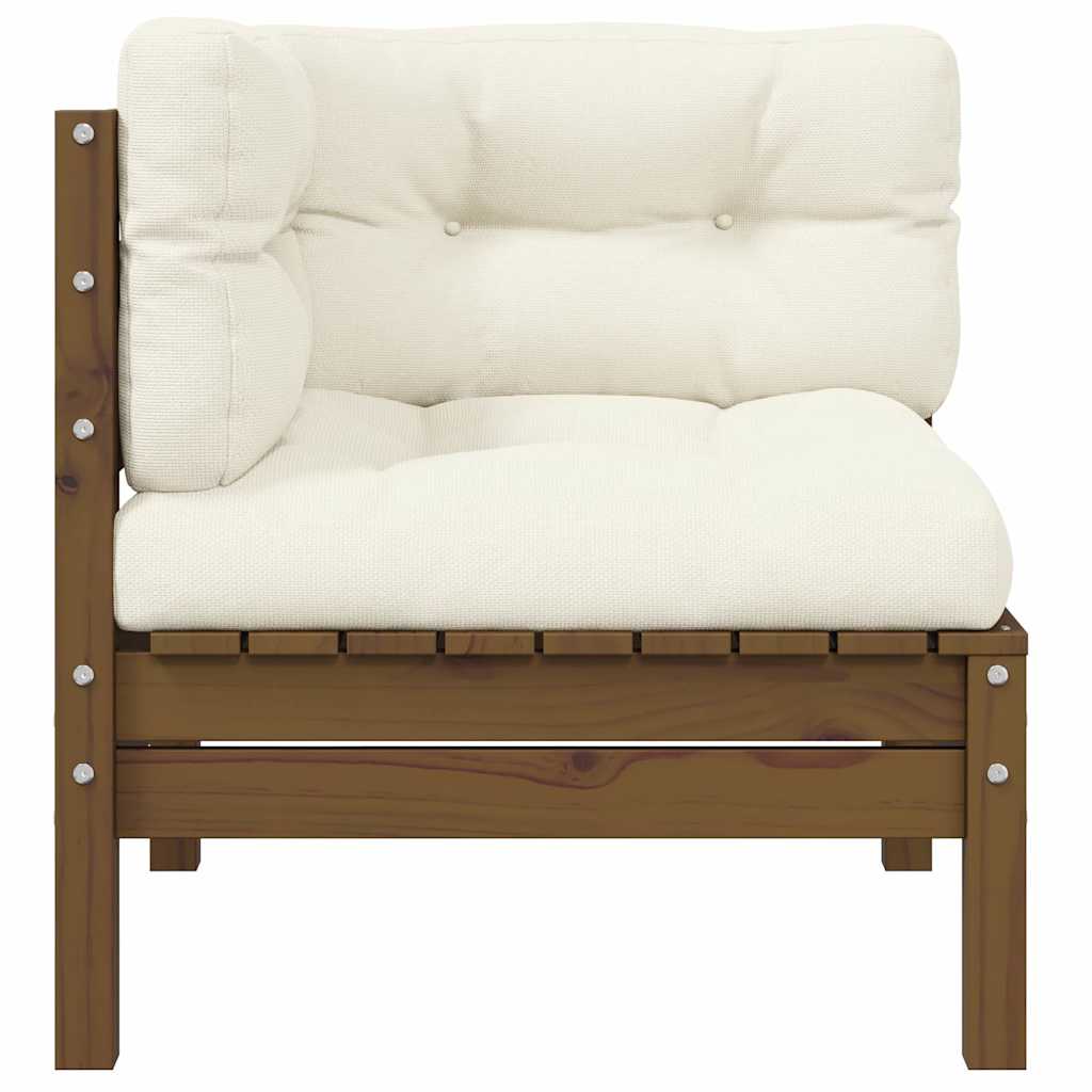 vidaXL Garten-Ecksofa mit Kissen Honigbraun Massivholz Kiefer
