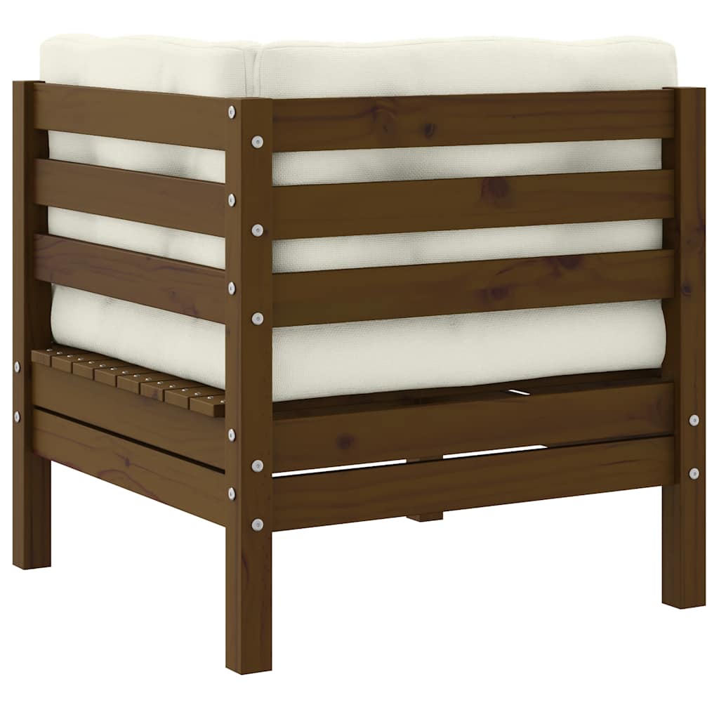 vidaXL Garten-Ecksofa mit Kissen Honigbraun Massivholz Kiefer