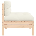 vidaXL Garten-Mittelsofa mit Kissen in Creme Massivholz Kiefer