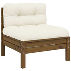 vidaXL Garten-Mittelsofa mit Kissen in Honigbraun Massivholz Kiefer
