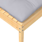 vidaXL Gartenhocker mit Grauem Kissen Massivholz Kiefer