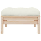 vidaXL Outdoor-Fußhocker mit Kissen Massivholz Kiefer