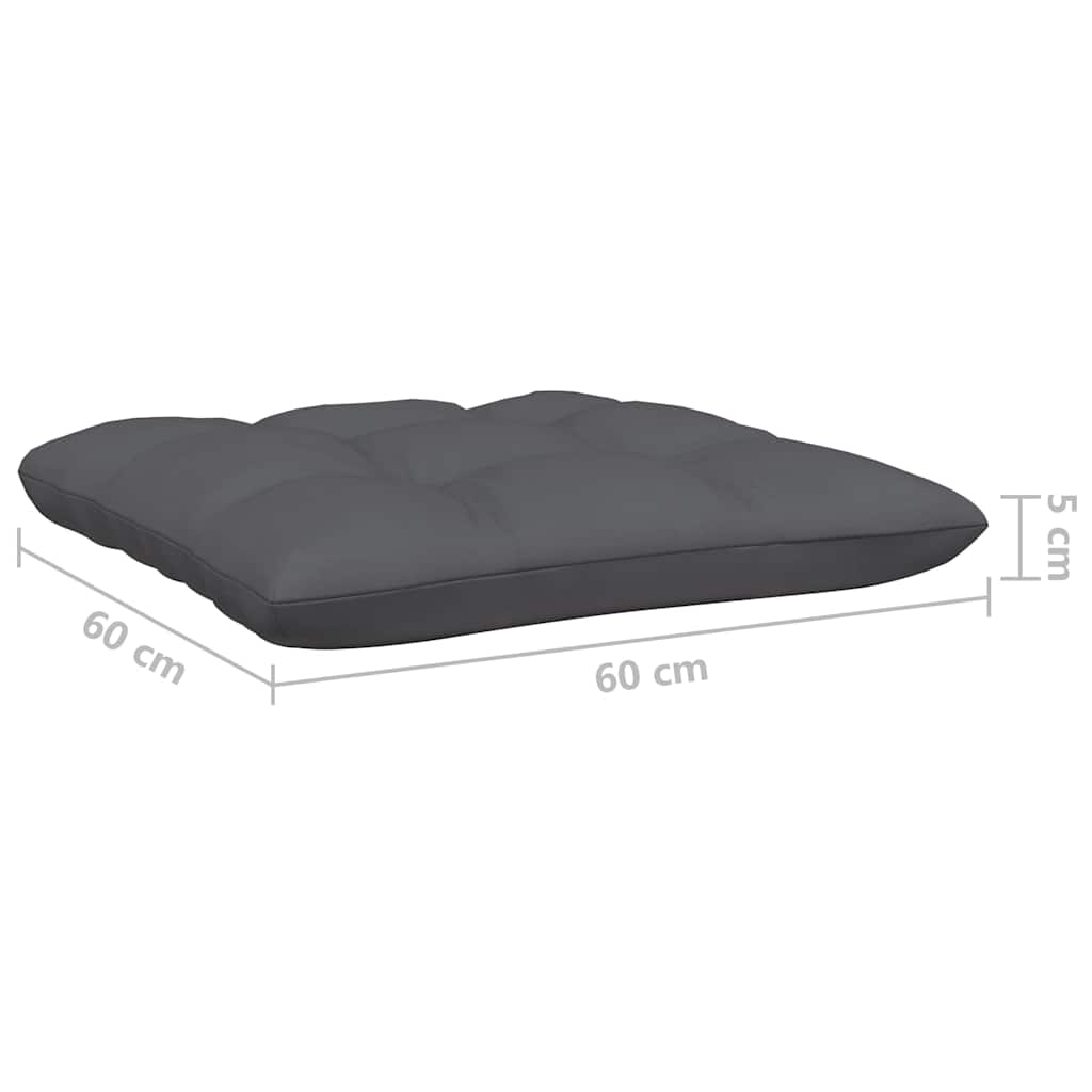 vidaXL Gartenhocker mit Kissen in Grau Massivholz Kiefer