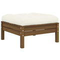 vidaXL Gartenhocker mit Creme Kissen Honigbraun Massivholz Kiefer