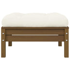 vidaXL Gartenhocker mit Creme Kissen Honigbraun Massivholz Kiefer