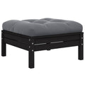 vidaXL Gartenhocker mit Anthrazit Kissen Schwarz Massivholz Kiefer