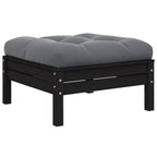 vidaXL Gartenhocker mit Anthrazit Kissen Schwarz Massivholz Kiefer