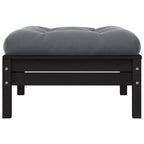 vidaXL Gartenhocker mit Anthrazit Kissen Schwarz Massivholz Kiefer