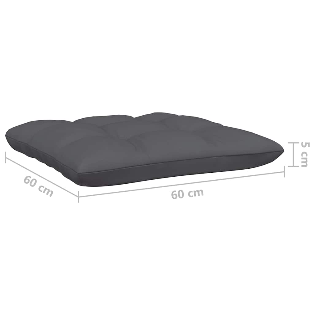 vidaXL Gartenhocker mit Anthrazit Kissen Schwarz Massivholz Kiefer