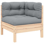 vidaXL 2-Sitzer-Gartensofa mit Grauen Kissen Massivholz Kiefer